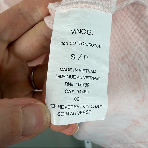 Vince T-shirt with Cuffs Pink Size Small - Picture 6 of 7